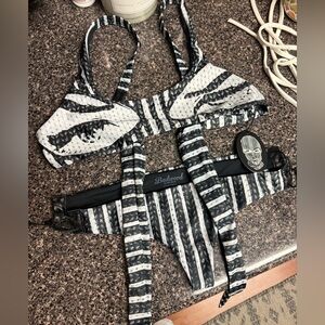 Badwood Striped Bikini Set